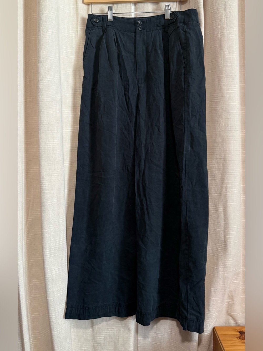 Madewell Black/Navy Pleated Trouser